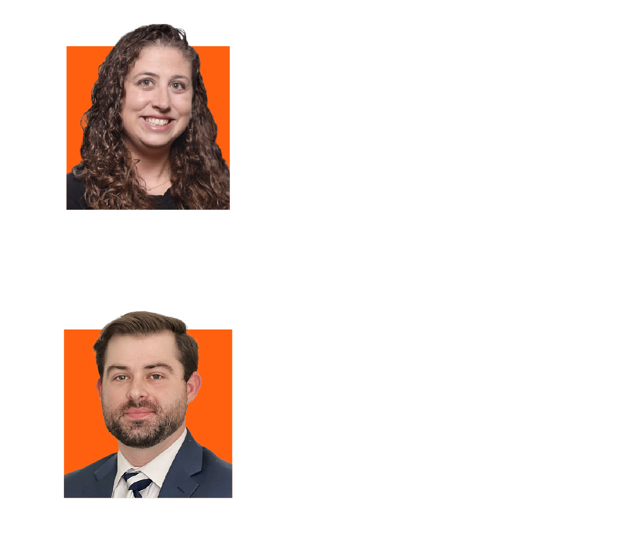 Speaker graphic with headshots and text: Samantha Haggerty, Deputy Chief Compliance Officer, PENN Entertainment; Austin Luckie, Licensing and Compliance Expert, OneComply